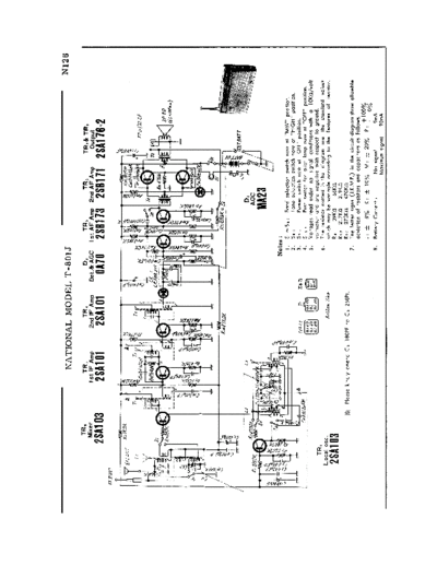 National Panasonic T-801J National Panasonic vintage transistor radio schematic Model T-801J