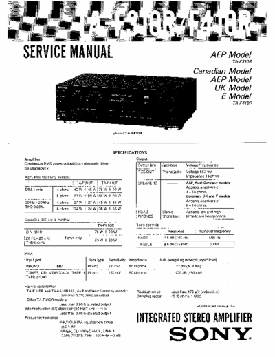 Sony TA-F410 PA schematics