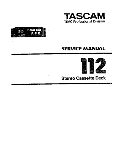 TASCAM 122 TASCAM 112 Stereo Cassette Deck Service Manual, 53p.