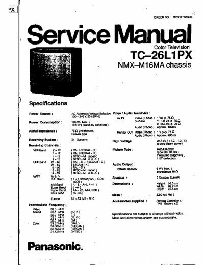 Panasonic tc-26l1px tc-26l1px chassis NMX-M16MA