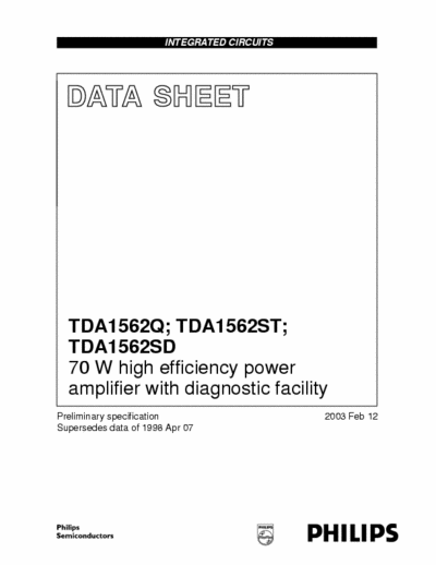 STMicroelectronics TDA1562 AMP