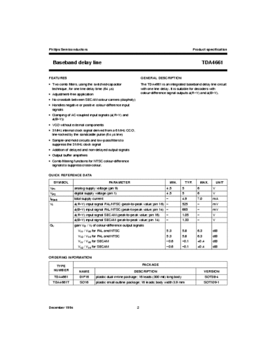 PHILIPS TDA4661 TDA4661 PDF Datasheet