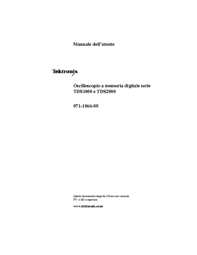 Tektronix TDS1000/2000 User manual for Tektronix digital scope
(italian language)