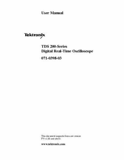 Tektronix TDS220 Tektronix TDS220 User