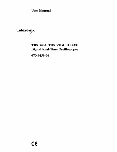 Tektronix TDS340 User manual for Tektronix digital scope