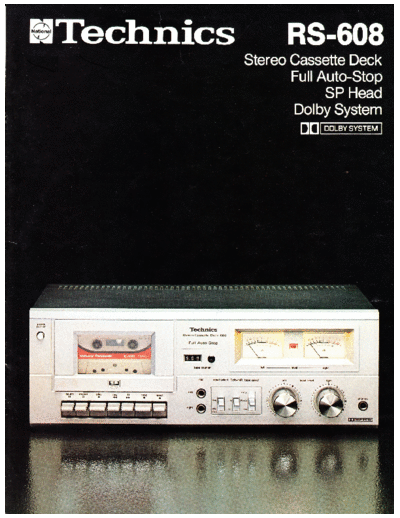 Technics RS-608 Pamphlet with technical specifications
