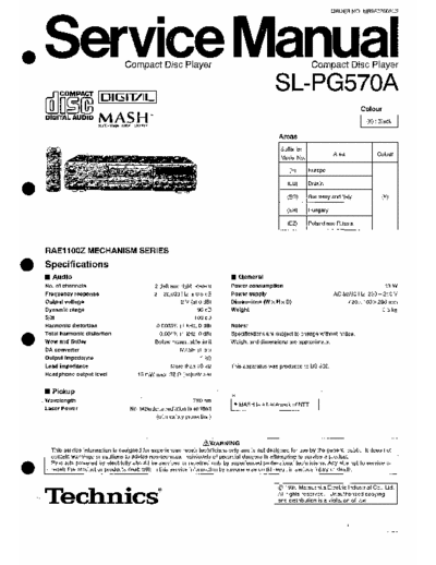 Technics SL-PG570A Service manual for Technics SL-PG570A