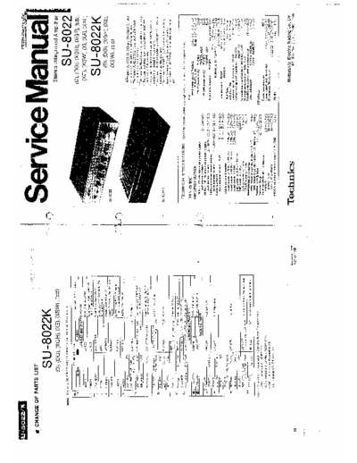 TECHNICS SU-8022K TECHNICS SU-8022K,SU-8022 STEREO INTEGRATED AMPLIFIER service manual.