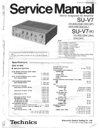 technics su-v7 amplifier - din 45 500