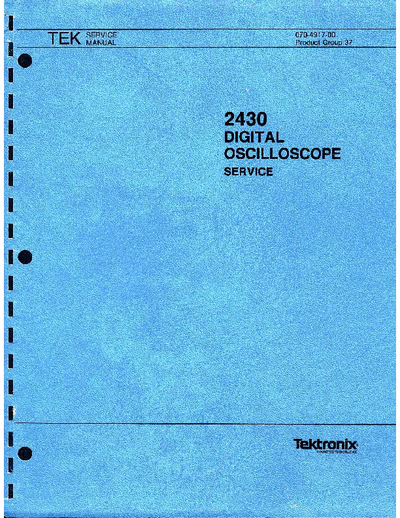 Tektronix 2430A Tektronix 2430A Service Manual