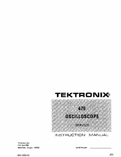 TEKTRONIX 475 Service manual full