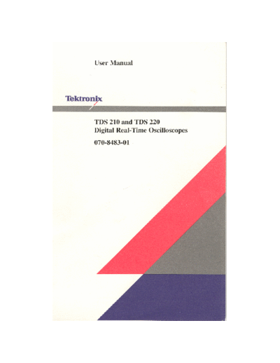 Tektronix TDS 210 220 Part one of Tektronix service manual for TDS 210 220