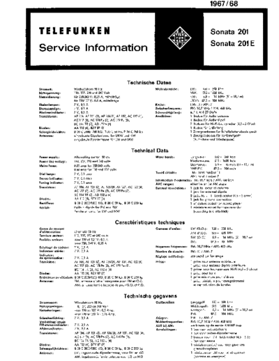 Telefunken Sonata 201 service manual