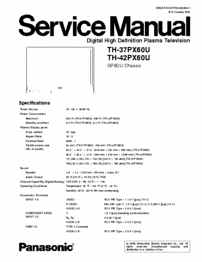 Panasonic Th37-42px60u diagrama completo