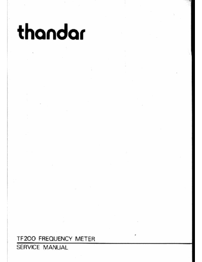 Fluke TF200 Could you supply me with a service manual to suit a TF200 frequency meter.