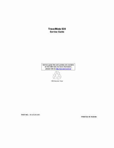 TravelMate 630 Service guide laptop computer pag. 134