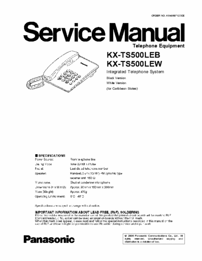 Panasonic KX-TS500LEW  KX-TS500LEB