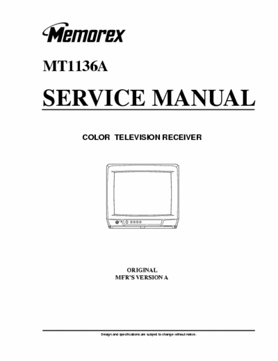 Memorex MT1136A Manual Service TV Color - pag. 28