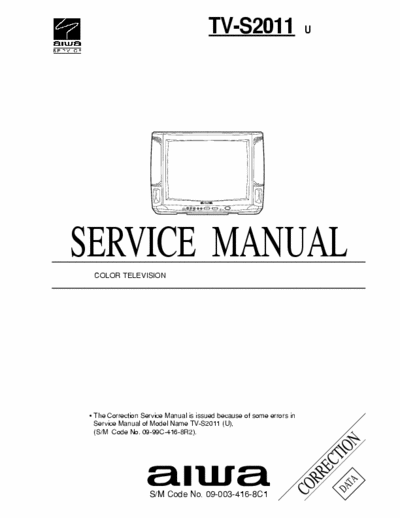 Aiwa TV-S2011 (U) Service Manual Color Television - pag. 5