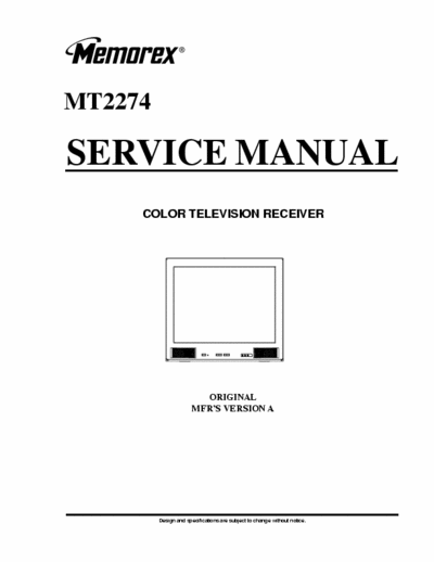 Memorex MT2274 Service Manual Tv Color Receiver - Pag. 54