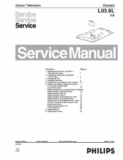 Phillips 20PT3336 Manual de Servicio y Digrama incluidos