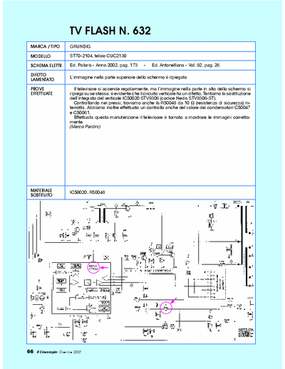 Grundig ST70-2104 tv repair - Guasto: immagine deformata [STV9306, R50048 10ohm]