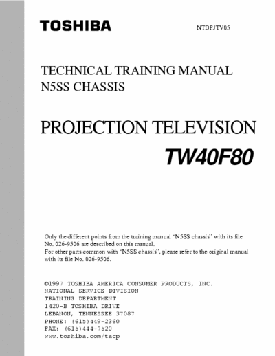 Toshiba 43A10 Would you help me with a Service Manual PDF file for this bigscreen.