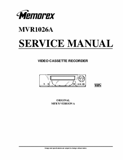 Memorex MVR1026A Service Manual - VHS Recorder - pag. 51