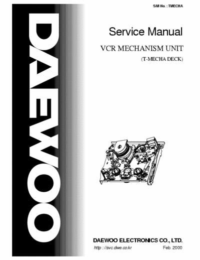 Daewoo T-MECHA DECK Service Manual VCR Mechanism Unit [Feb. 2000] - pag. 34
