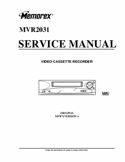 Memrex MVR2031 Service Manual VHS Recorder - pag. 47
