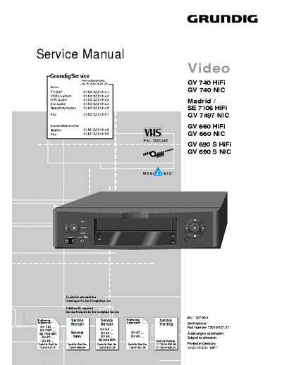 Grundig SE7106 HiFi, GV7497 NIC, GV660 HiFi (NIC), GV690 S HiFi (NIC) Service Manual Video Recorder (GB) (D) - pag. 16