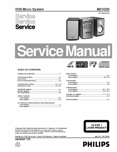 philips MCV250 Service Manual - Video CD, MP3, CD-RW (all version) - (6.412Kb) pag. 27