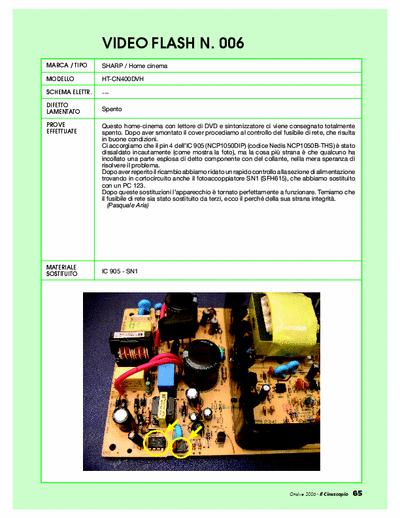 Sharp HT-CN400DVH Home Cinema Repair - Guasto: Spento [IC905-SN1]