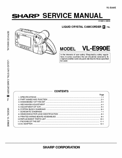 Sharp Vle990e I think this Service Manual could HELP A BIT...!