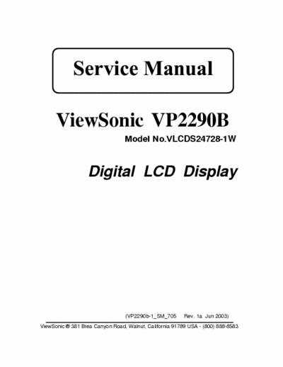Viewsonic VP2290b-1 service manual