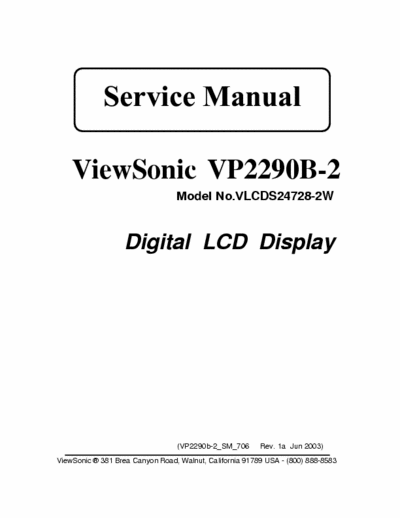 Viewsonic VP2290b-2 service manual
