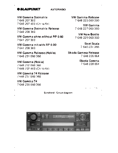 Blaupunkt vw-gamma car audio