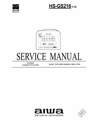 Aiwa HS-GS216 Service Manual Stereo Cassette Player MSP - Tape mech. 8ZM-3 P2N - pag. 12