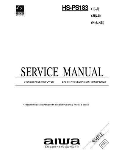 Aiwa HS-PS183 Service Manual Walkman - pag 7