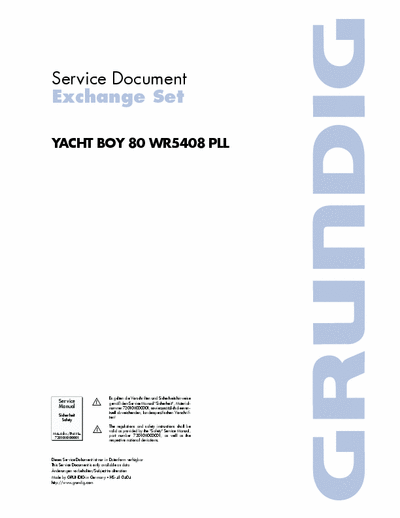 grundig yacht boy 80 Yacht Boy 80 Service Document