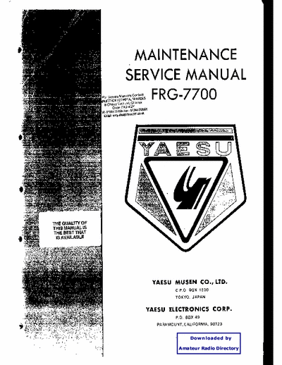 yaesu FRG7700 yaesu FRG7700 service manual