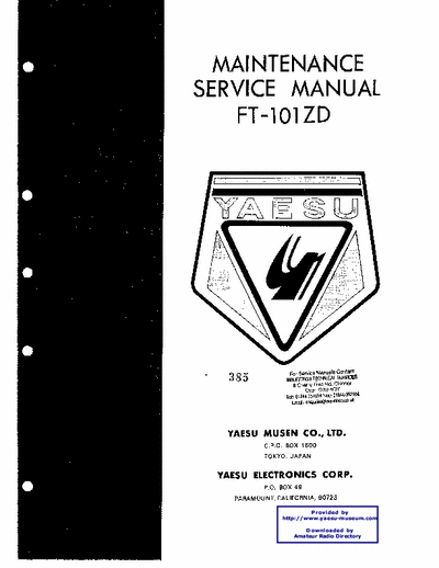 yaesu FT101ZD_ yaesu FT101ZD service manual