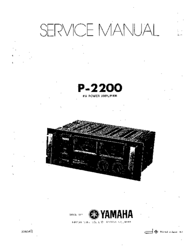 Yamaha P2200 Service Manual PA Power Amplifier