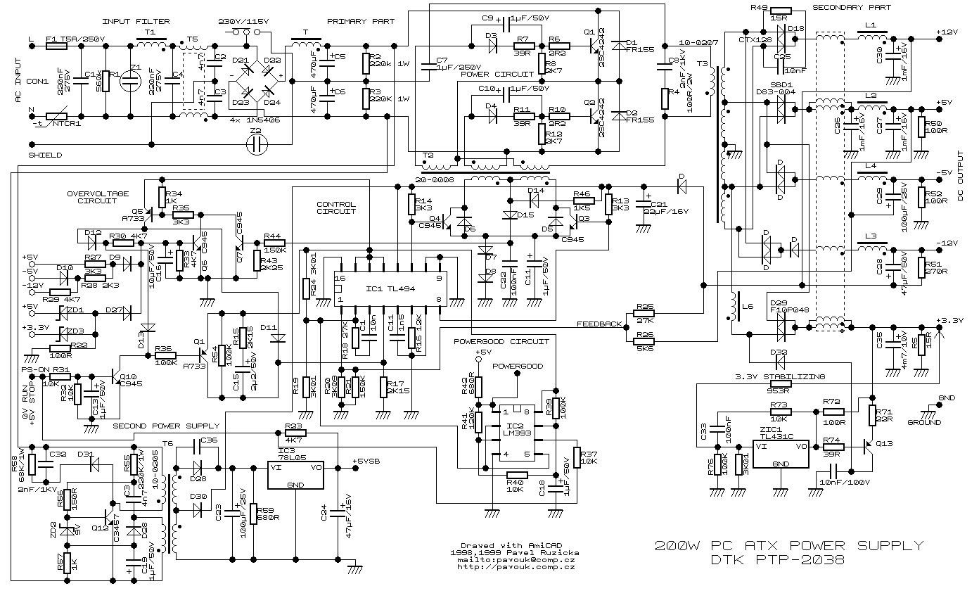macron power PTP-2038 Switching power suply for PC