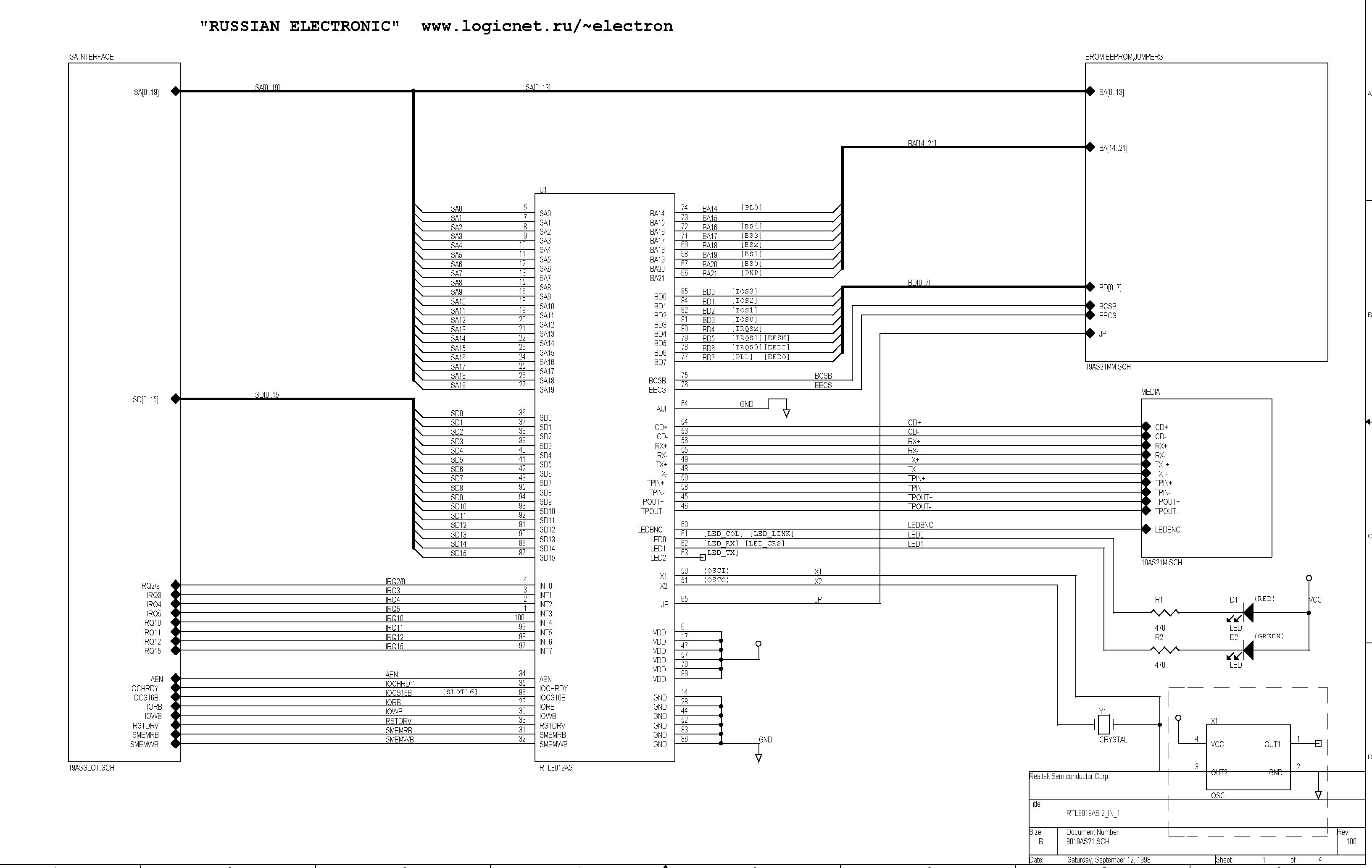 realtek RTL8019 Ethernet Adapter