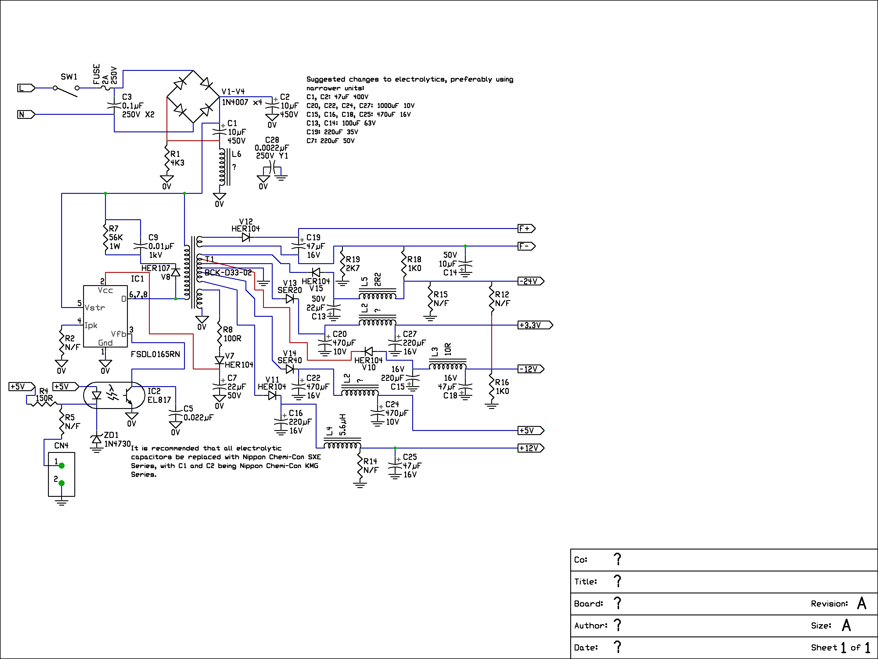 Sonwa SDVD300 Sonwa SDVD300 Power Supply (with recommended upgrades to electrolytic capacitors)