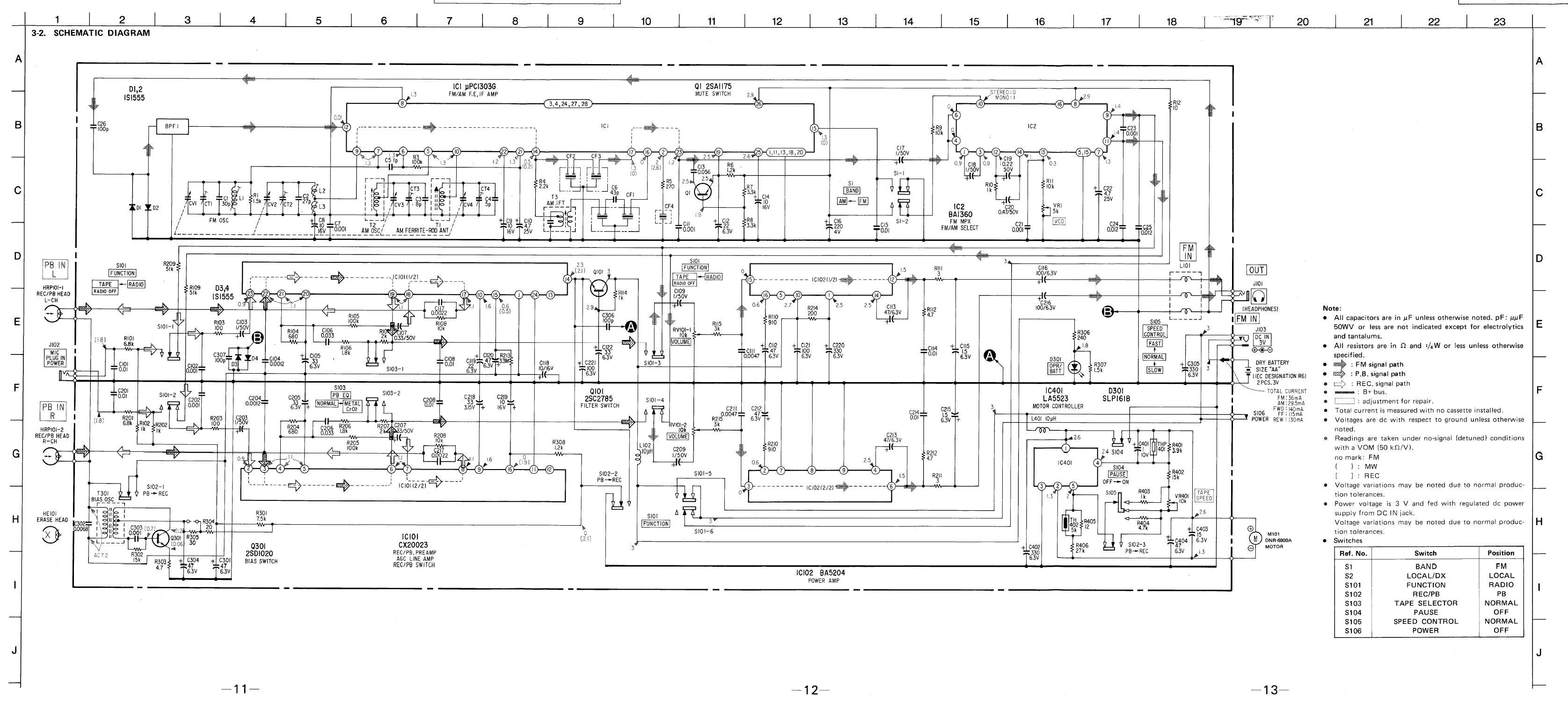 Sony WM-F17 Schematic for WM-F17 walkman