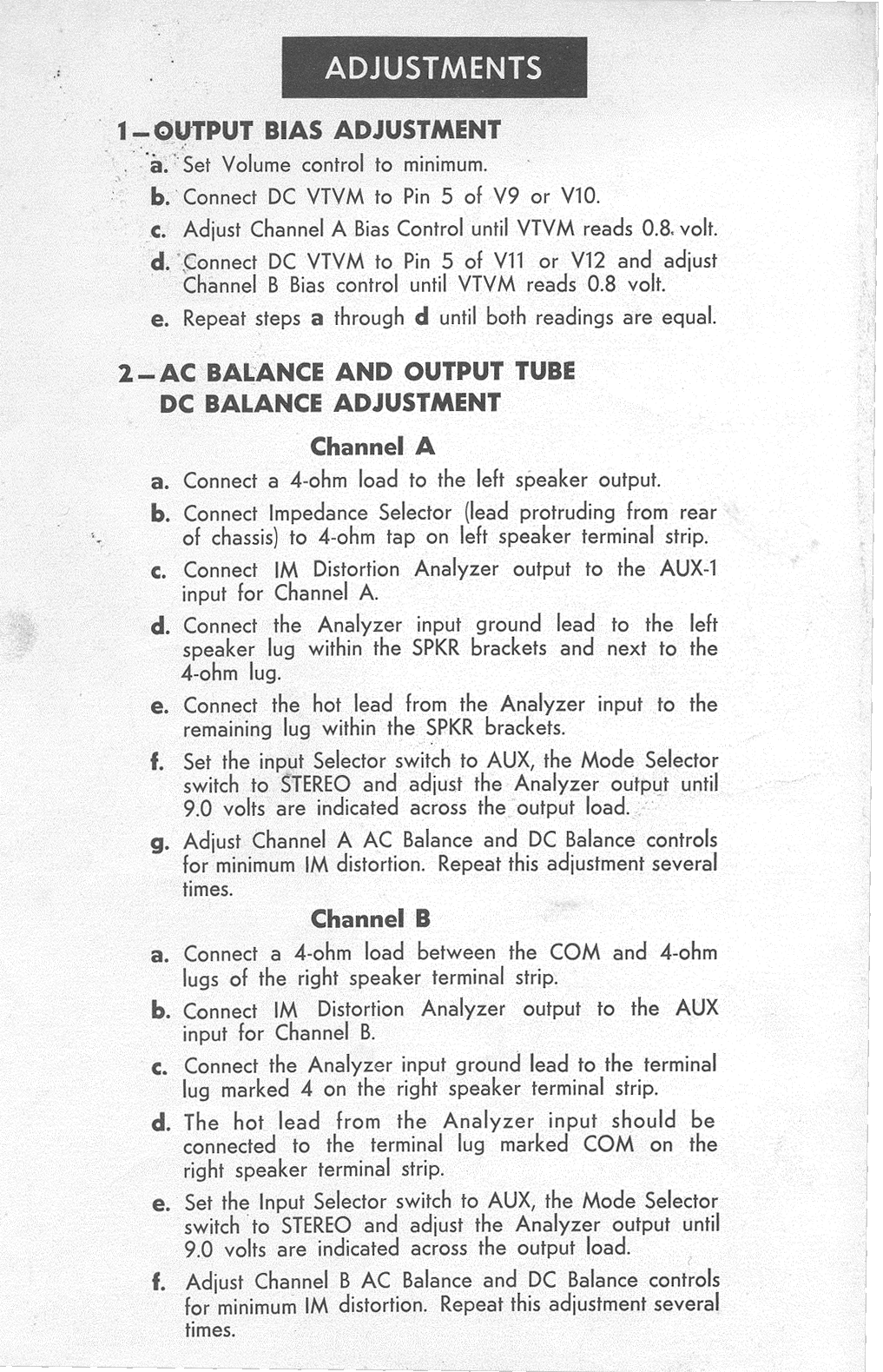 Fisher x 202 b service manuals