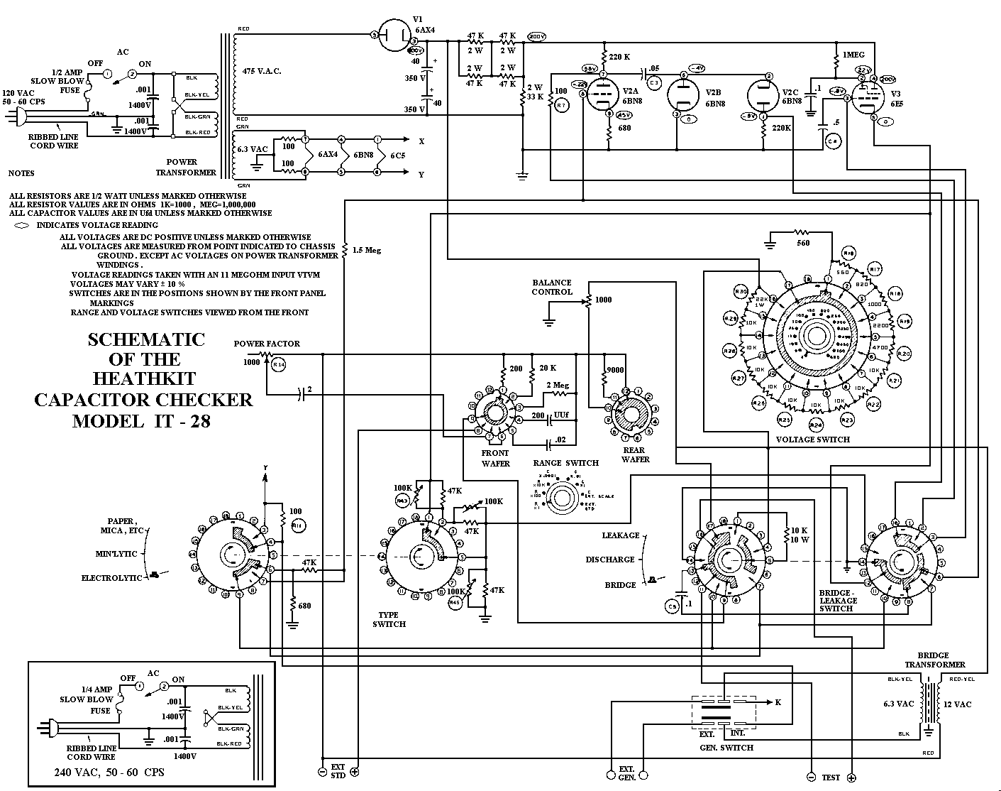 Heathkit it-28 Heathkit capacitor checker it-28