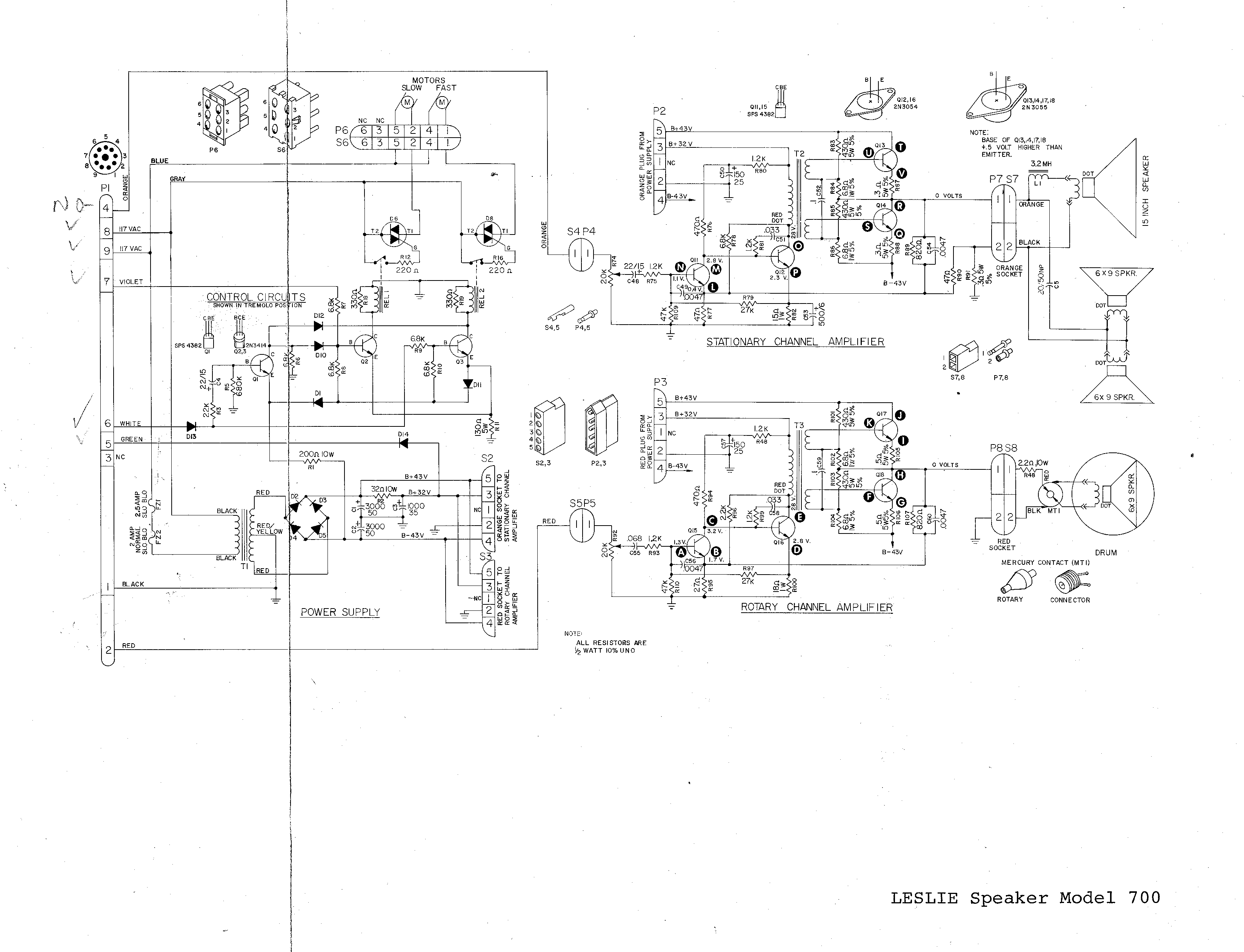 Leslie 700 rotary speaker